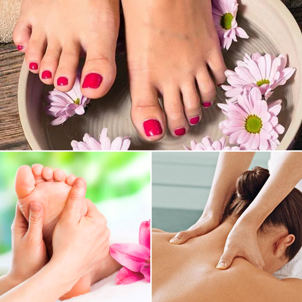 Gel Pedicure, Foot Massage, Back and Neck Massage